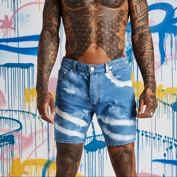 π΄ππ΄PALM TREE DYE DENIM JACKET & SHORTS - Picture 5 of 8